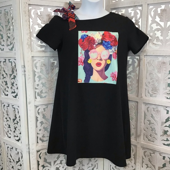 SHEIN Dresses & Skirts - Sold! NWOT Shein Bow Strap Asymmetrical Neck Dress